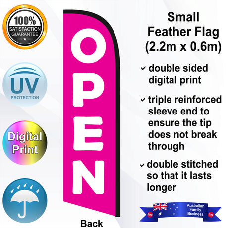 OPEN Feather Flag - Rear