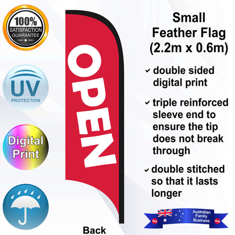 OPEN Feather Flag - Rear