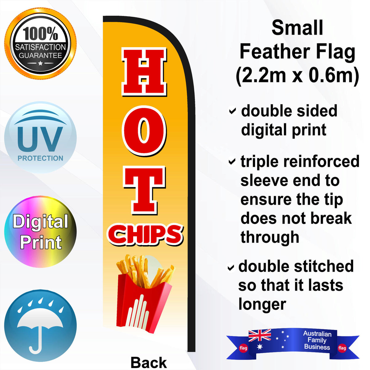 HOT CHIPS Feather Flag - Rear
