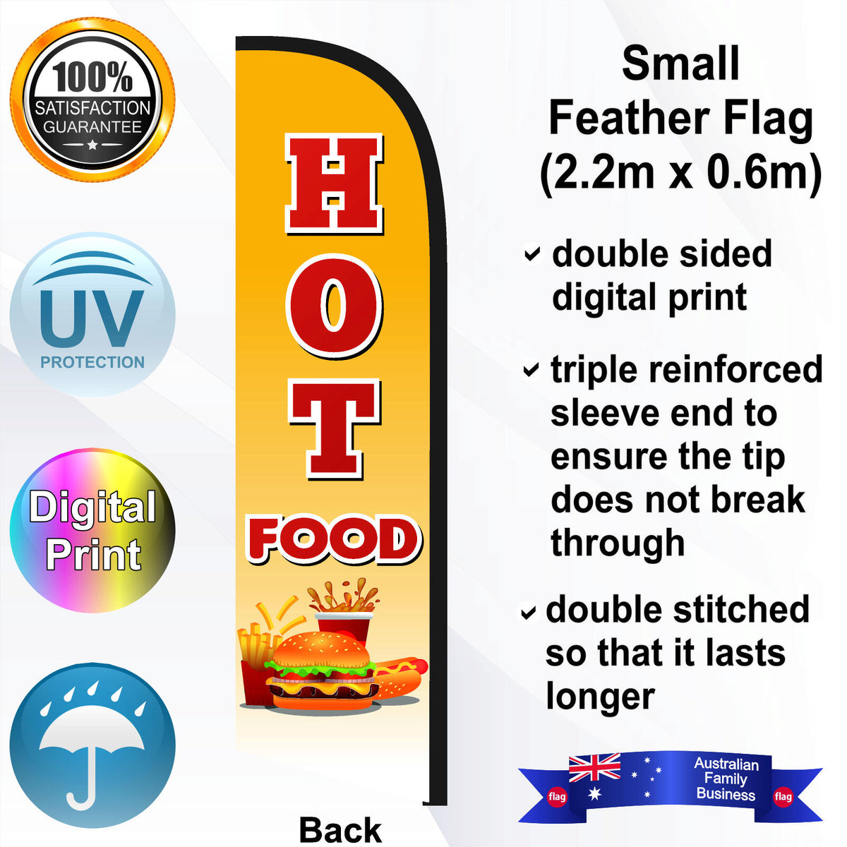 HOT FOOD Feather Flag - Rear