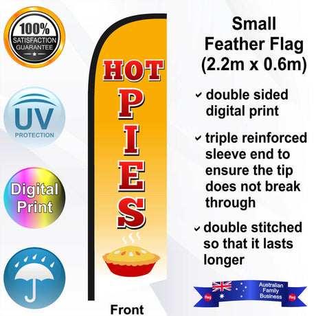 HOT PIES Feather Flag - Front