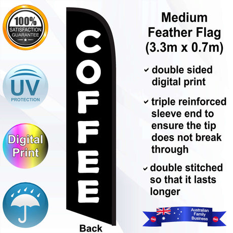COFFEE Feather Flag - Rear