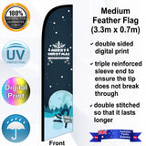MERRY CHRISTMAS AND A HAPPY NEW YEAR Feather Flag - Front