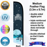 MERRY CHRISTMAS AND A HAPPY NEW YEAR Feather Flag - Rear
