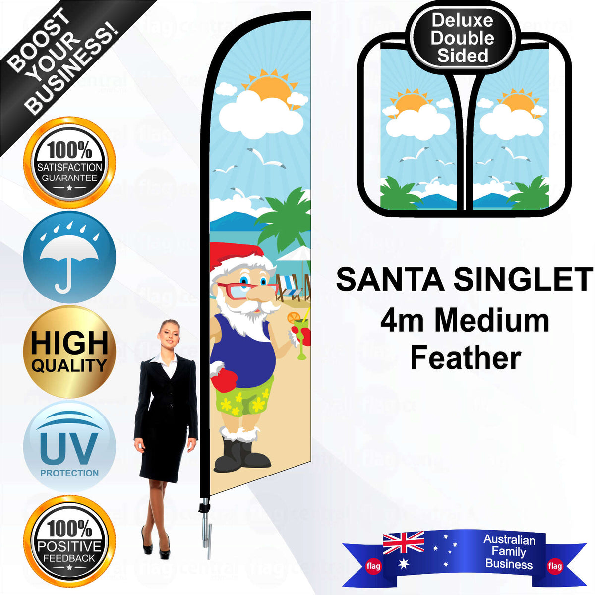 SANTA SINGLET Feather Flag - Bundle