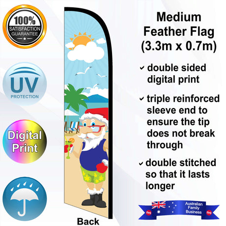 SANTA SINGLET Feather Flag - Rear