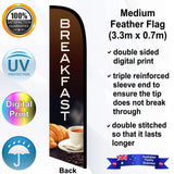 BREAKFAST Feather Flag - Rear