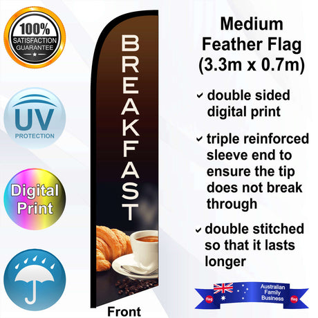 BREAKFAST Feather Flag - Front