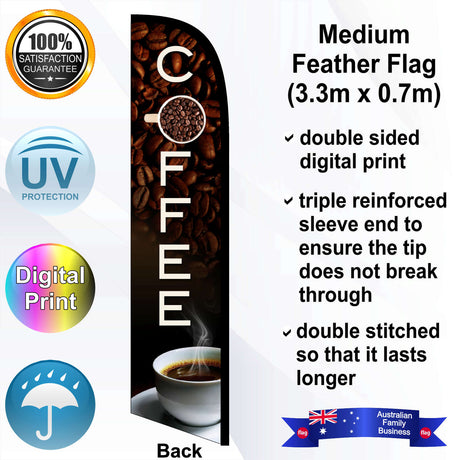 COFFEE Feather Flag - Rear