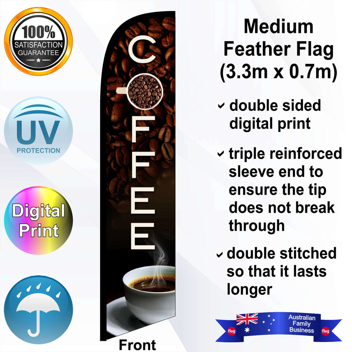 COFFEE Feather Flag - Front