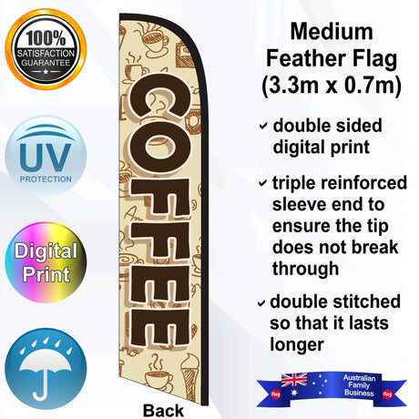 COFFEE Feather Flag - Rear