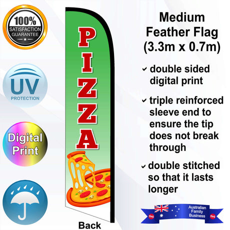 PIZZA Feather Flag - Rear