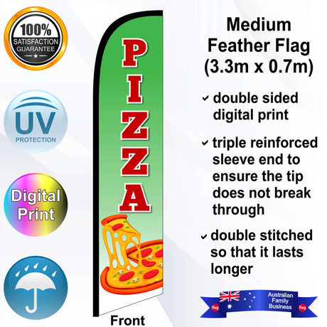 PIZZA Feather Flag - Front