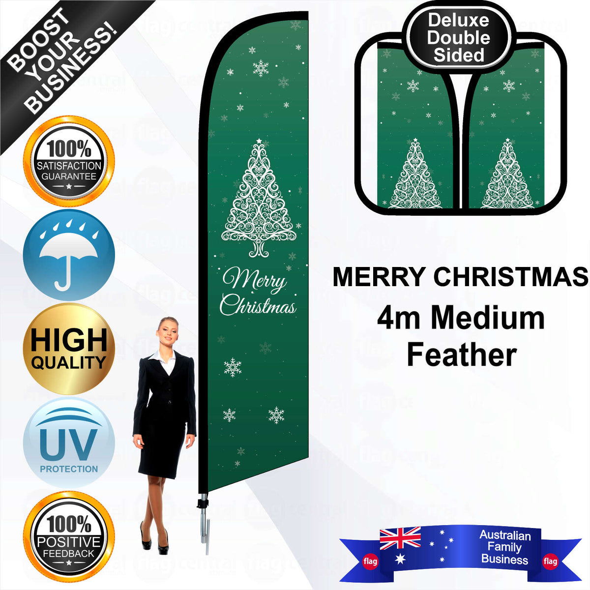 MERRY CHRISTMAS Feather Flag - Bundle