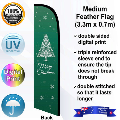 MERRY CHRISTMAS Feather Flag - Rear
