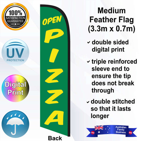 OPEN PIZZA Feather Flag - Rear