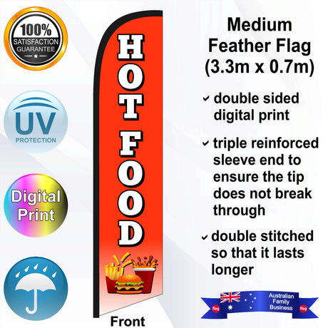 HOT FOOD Feather Flag - Front