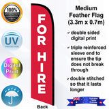 FOR HIRE Feather Flag - Rear