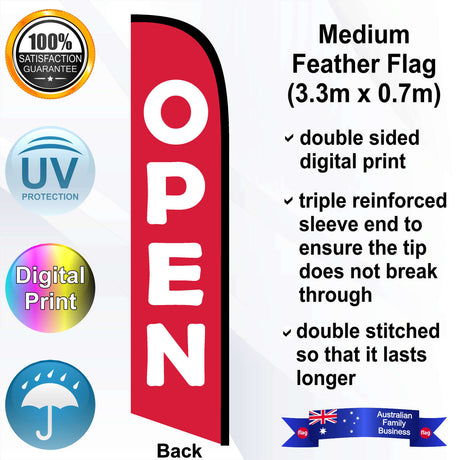 OPEN Feather Flag - Rear