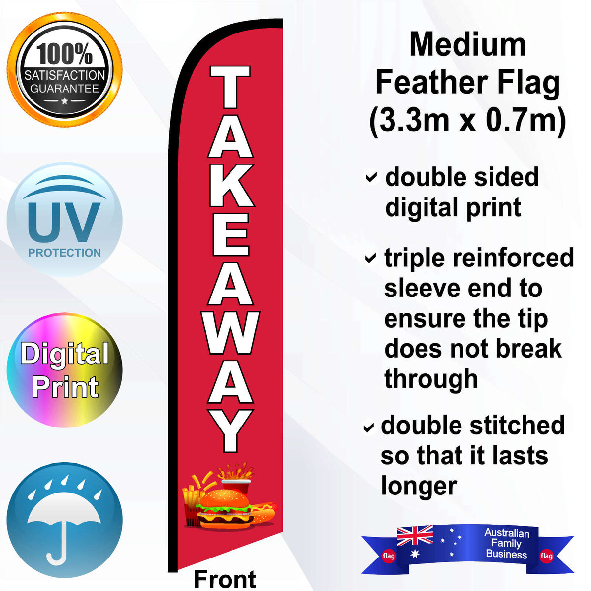 TAKEAWAY Feather Flag - Front