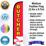 BUTCHER Feather Flag - Front