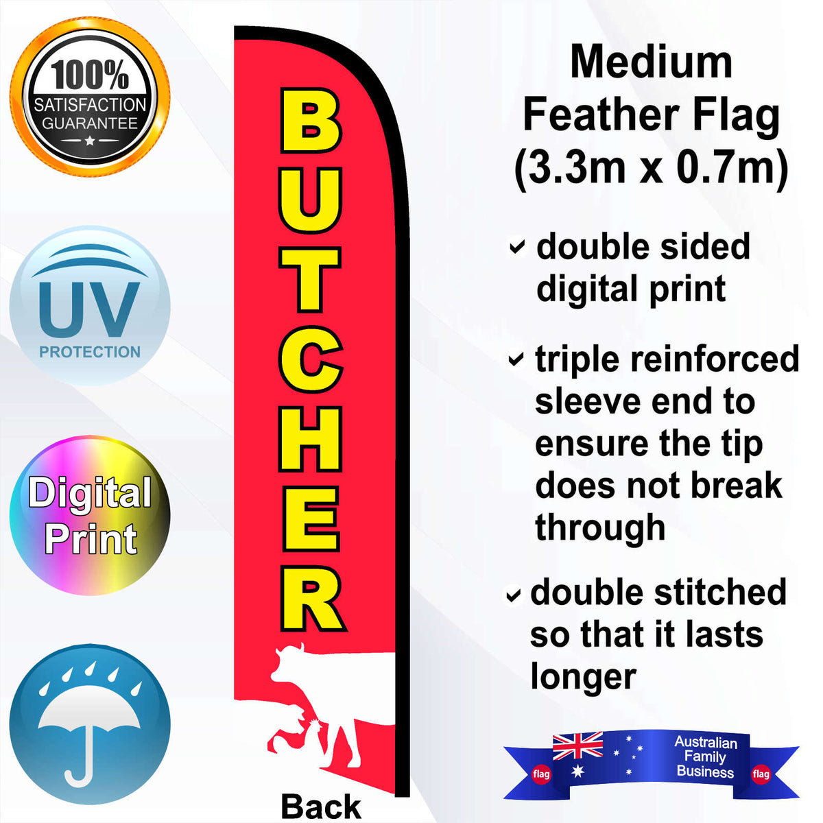 BUTCHER Feather Flag - Rear