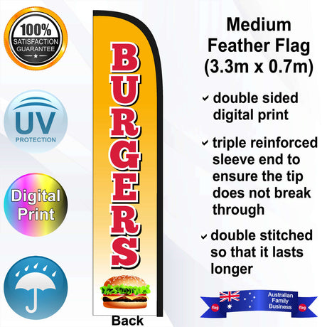 BURGERS Feather Flag - Rear