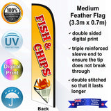 FISH AND CHIPS Feather Flag - Rear
