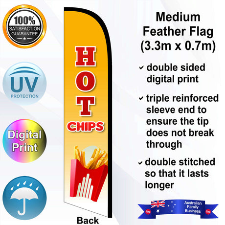 HOT CHIPS Feather Flag - Rear