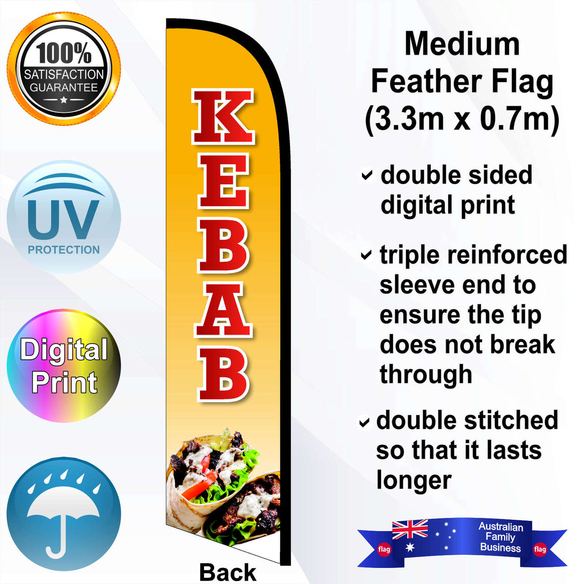 KEBAB Feather Flag - Rear