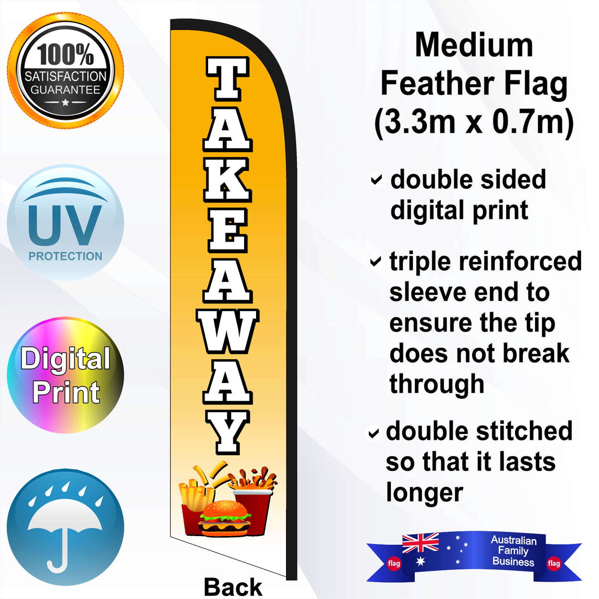 TAKEAWAY Feather Flag - Rear