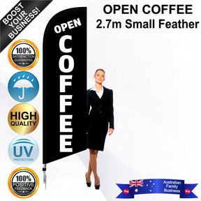 OPEN COFFEE Feather Flag - Bundle