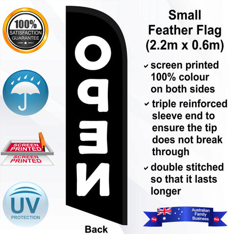 OPEN Feather Flag - Rear
