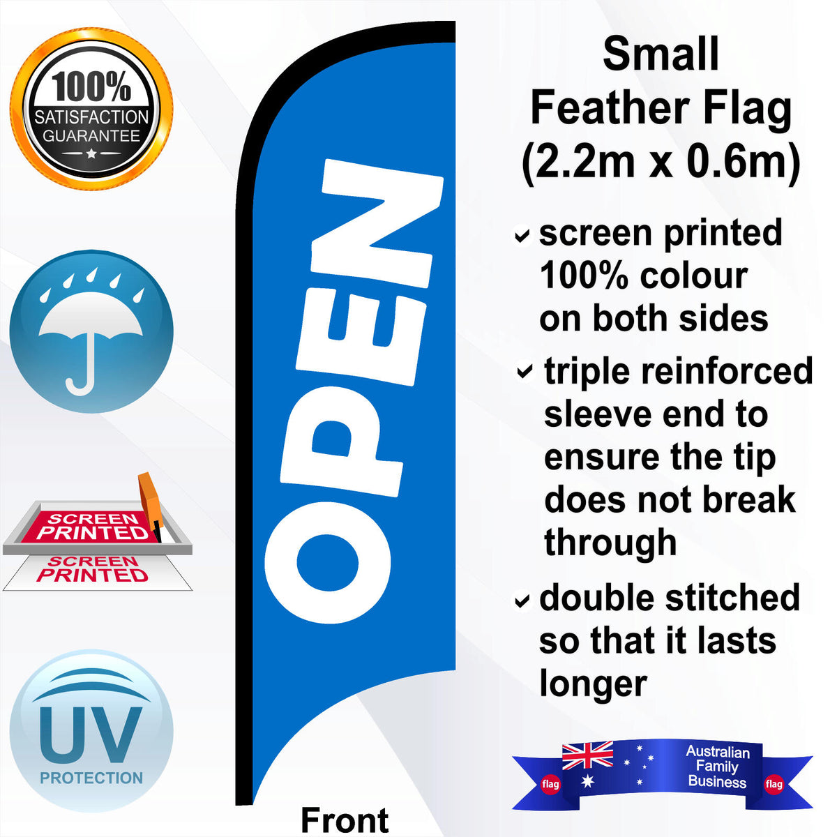 OPEN Feather Flag - Front