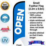 OPEN Feather Flag - Front