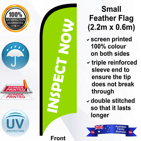 INSPECT NOW Feather Flag - Front