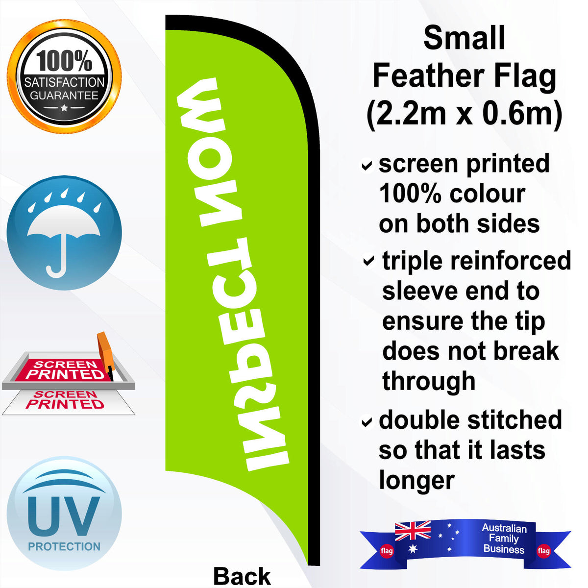 INSPECT NOW Feather Flag - Rear