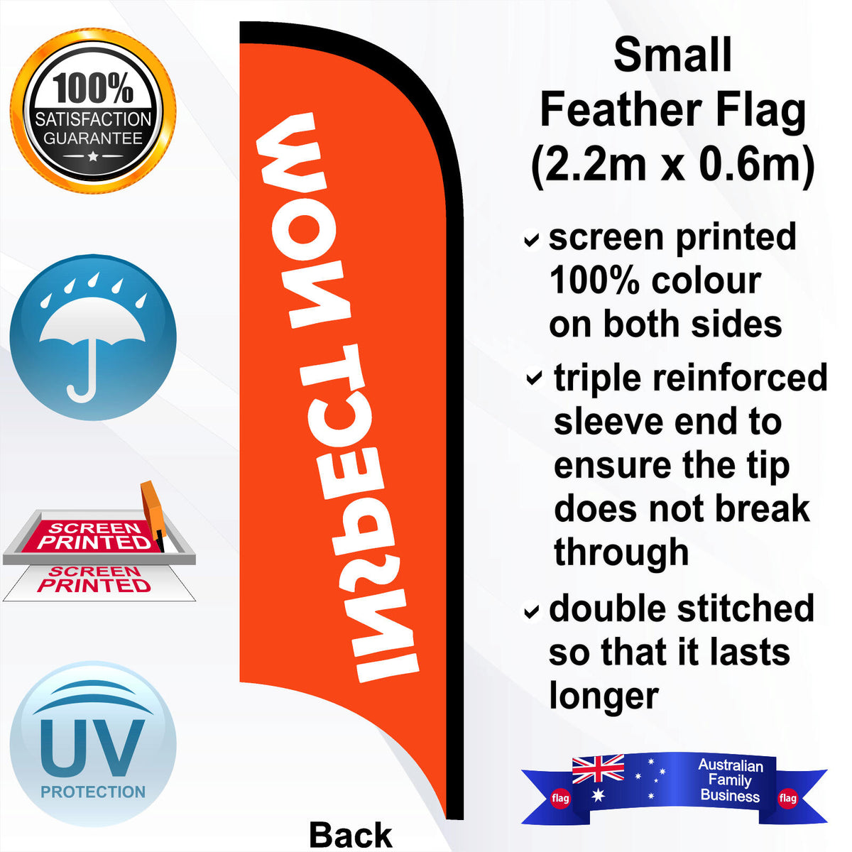 INSPECT NOW Feather Flag - Rear