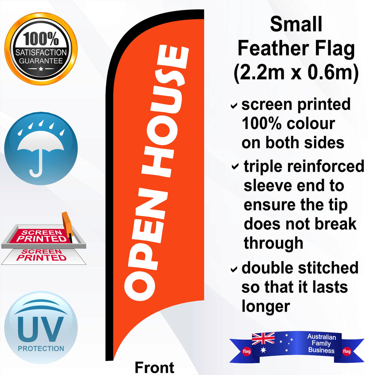 OPEN HOUSE Feather Flag - Front