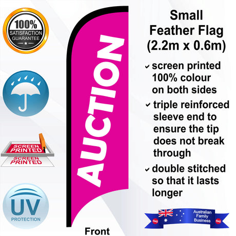 AUCTION Feather Flag - Front