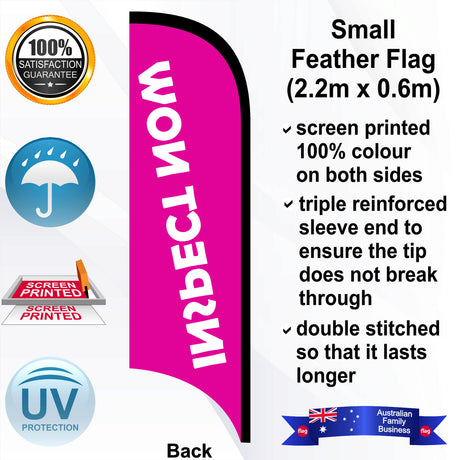 INSPECT NOW Feather Flag - Rear