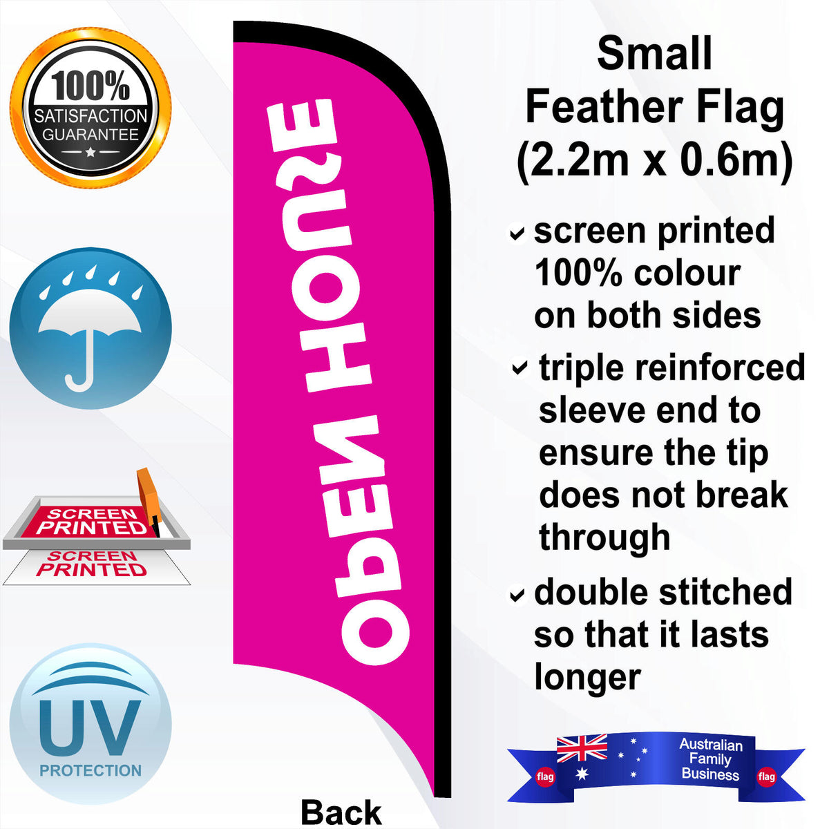 OPEN HOUSE Feather Flag - Rear