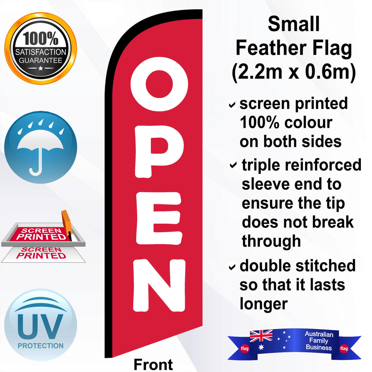 OPEN Feather Flag - Front