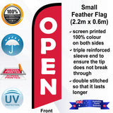 OPEN Feather Flag - Front