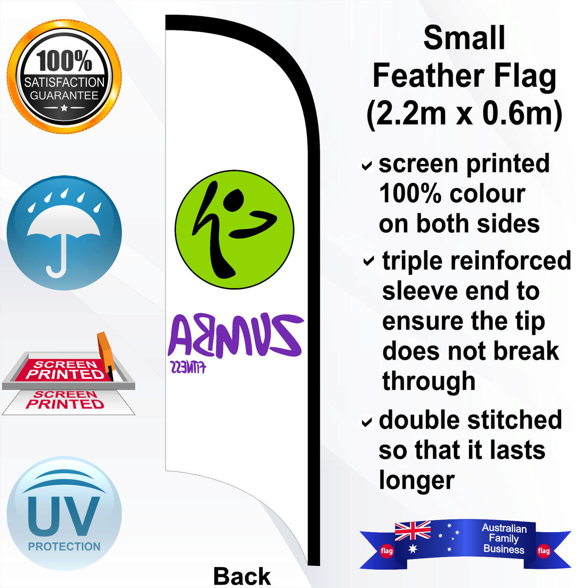 ZUMBA Feather Flag - Rear