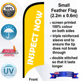 INSPECT NOW Feather Flag - Front