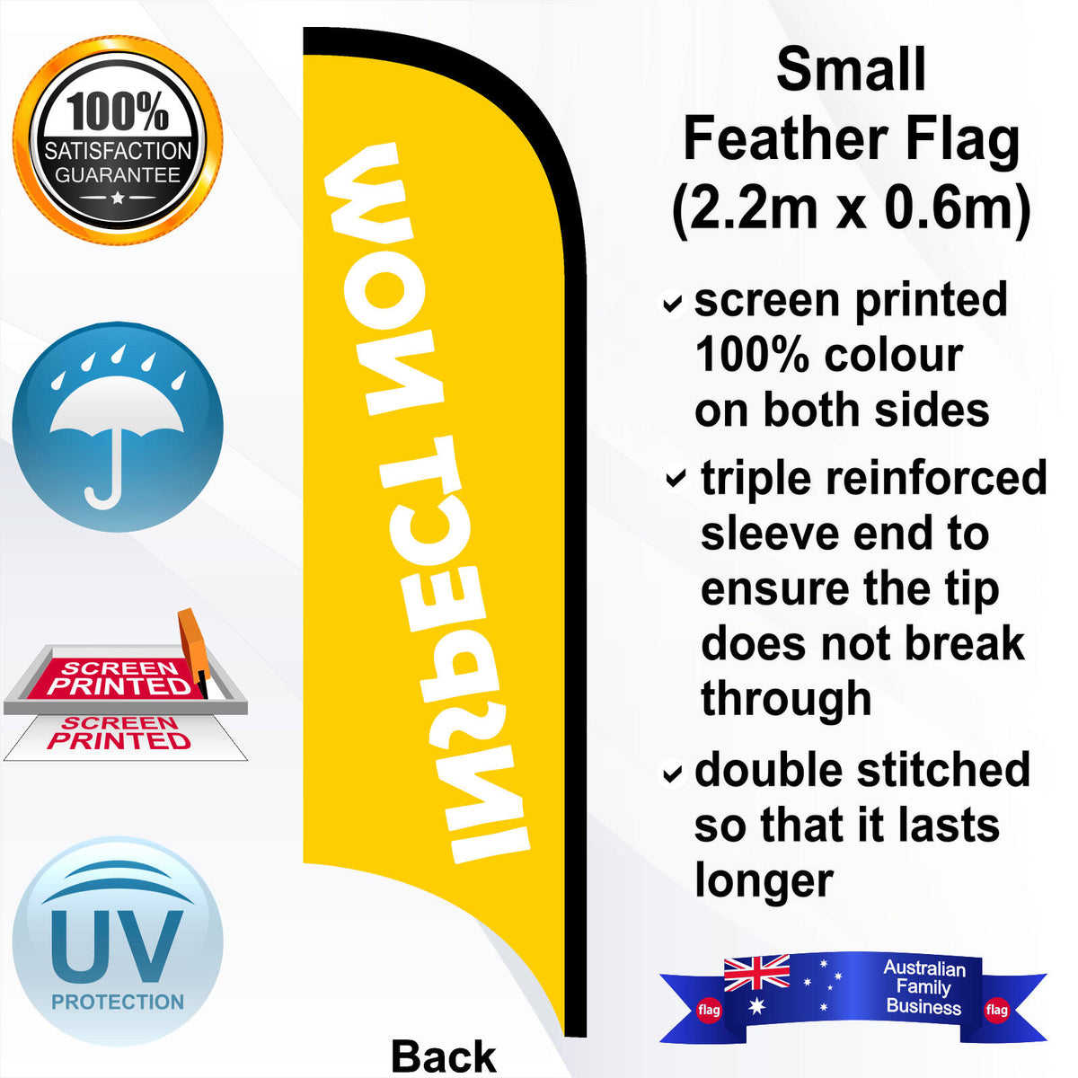 INSPECT NOW Feather Flag - Rear