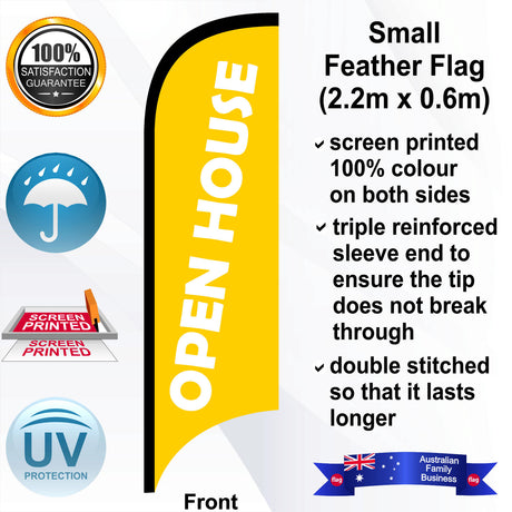 OPEN HOUSE Feather Flag - Front