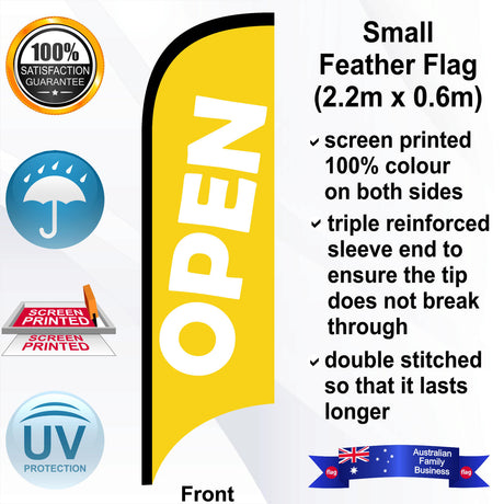 OPEN Feather Flag - Front