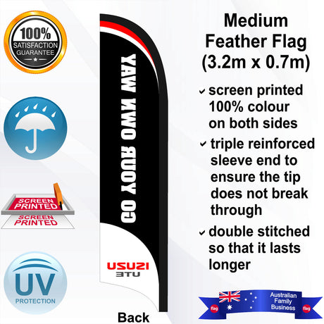 ISUZU UTES GO YOUR OWN WAY Feather Flag - Rear